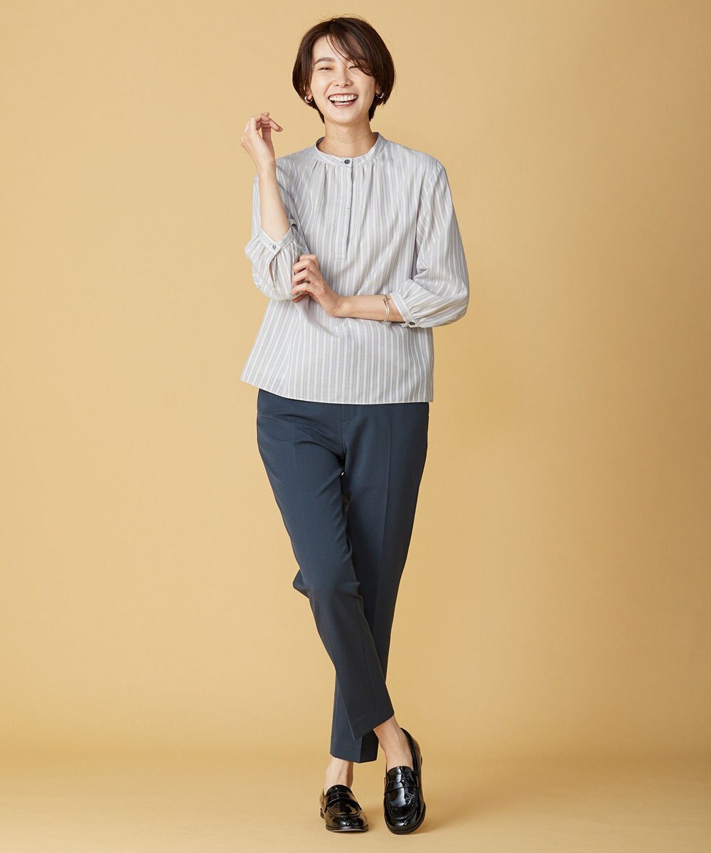 J.PRESS LADIES L 【洗える】アルガンシルク テーパード パンツ 