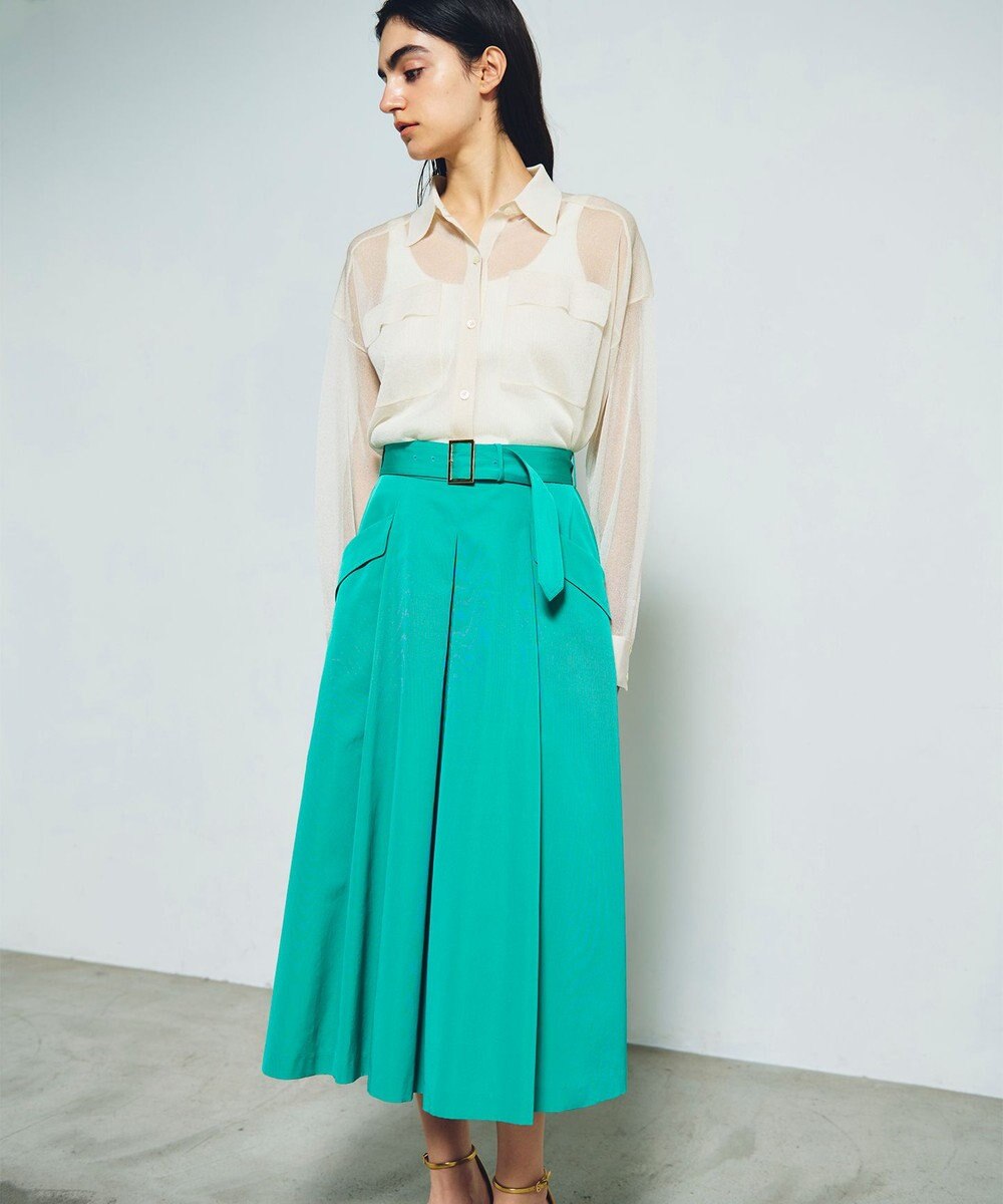 GRACE CONTINENTAL グログランタックフレアスカート 