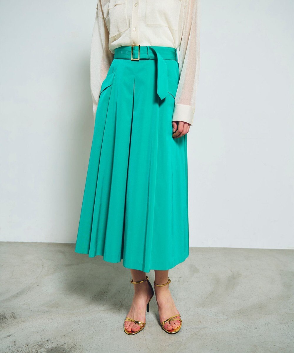 GRACE CONTINENTAL グログランタックフレアスカート 