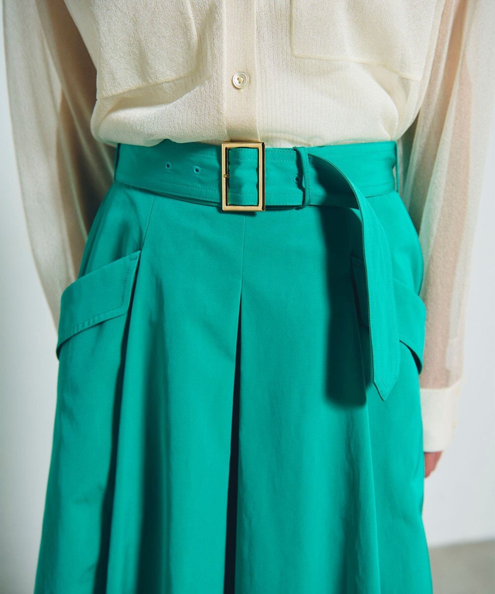 GRACE CONTINENTAL グログランタックフレアスカート 