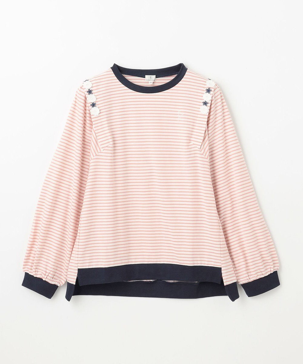 組曲 KIDS 【150-160㎝】リボンボーダー トップス 
