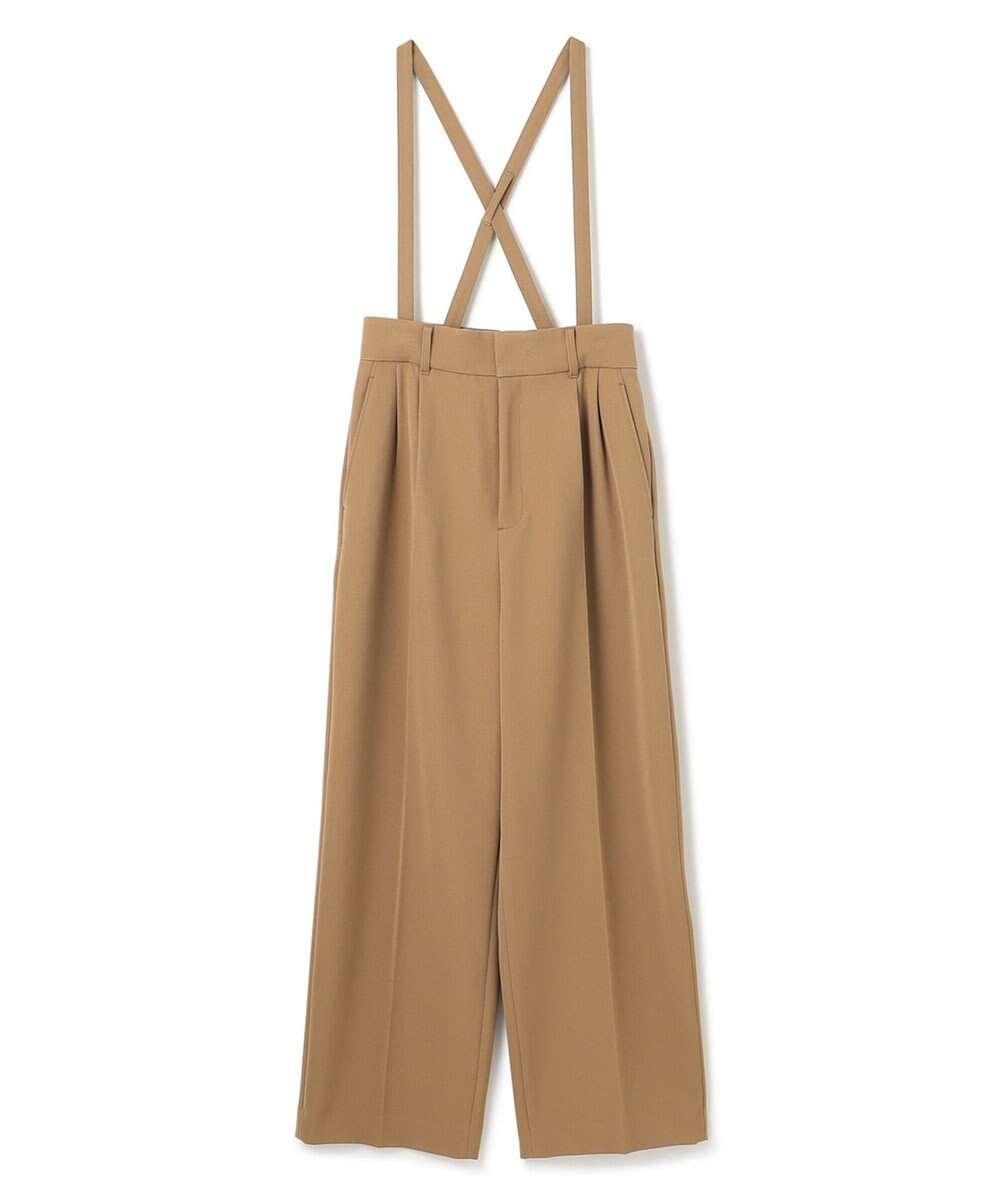 uncrave 【防しわ・UVカット・洗濯機洗い可】バルキーツイル ワイドパンツ(サスペンダー付き)（uncrave STANDARD） 