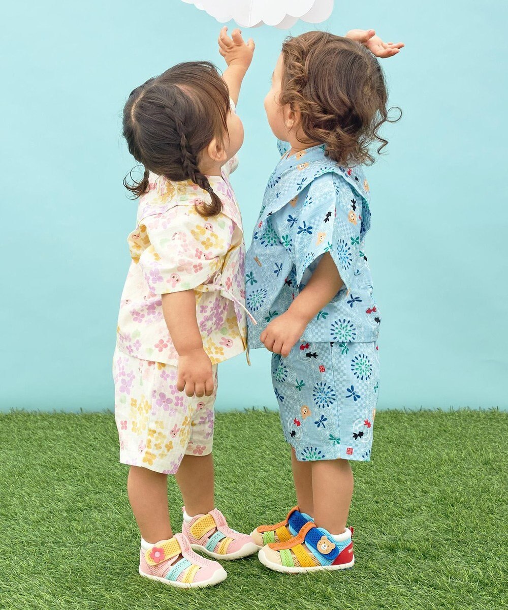 MIKI HOUSE HOT BISCUITS 【80-120cm】総柄 甚平スーツ 