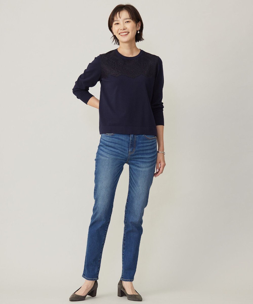 J.PRESS LADIES S 【洗える】BASIC STRETCH DENIM スキニー パンツ 
