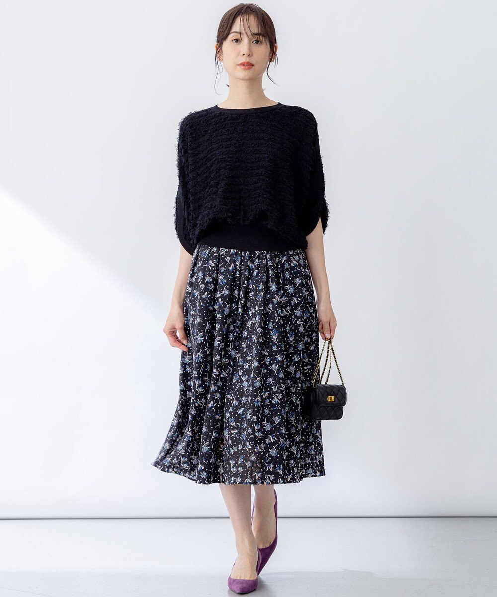 組曲 【WEB限定】カットジャガードドルマンスリーブ ニット 