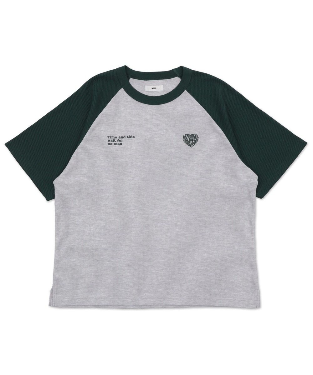 WEGO 【ユニセックス着用ITEM/MLサイズ展開】ワッフルラグランT（SS） 