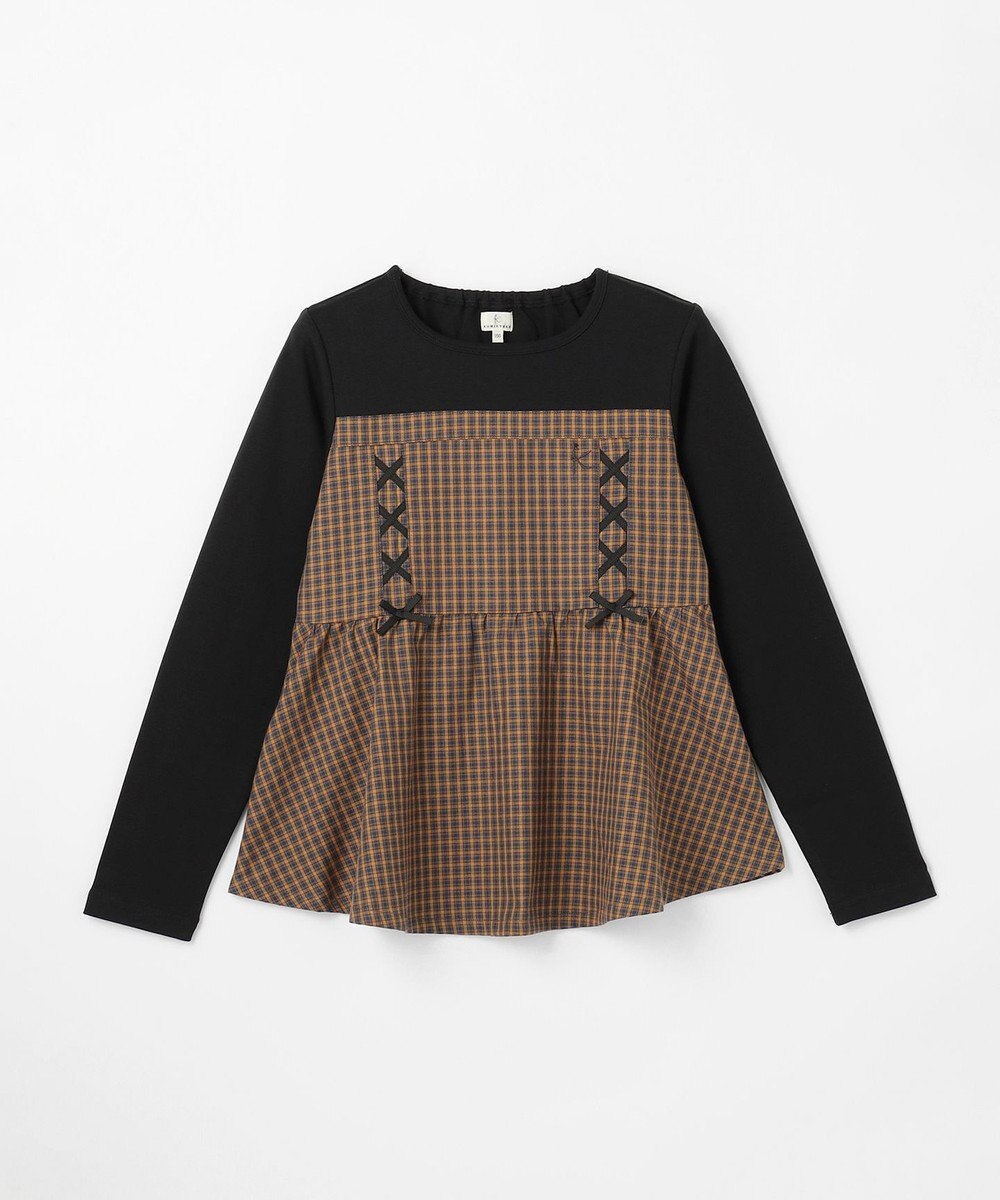 組曲 KIDS 【150-170㎝】 オータムチェックドッキングTシャツ 
