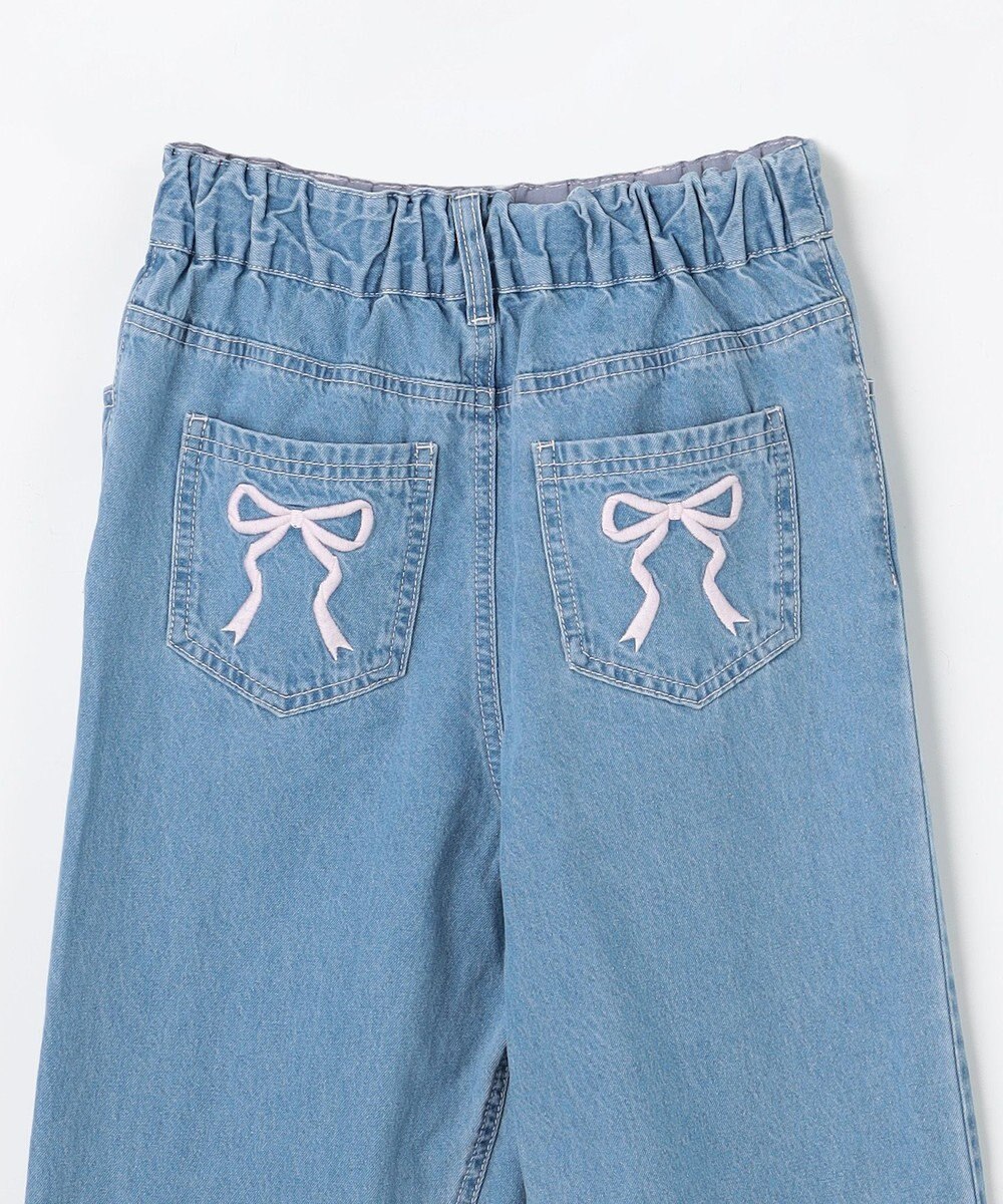 ANY KIDS 【一部店舗/WEB先行販売アイテム】【洗濯機可能】刺繍 ワイドデニムパンツ 