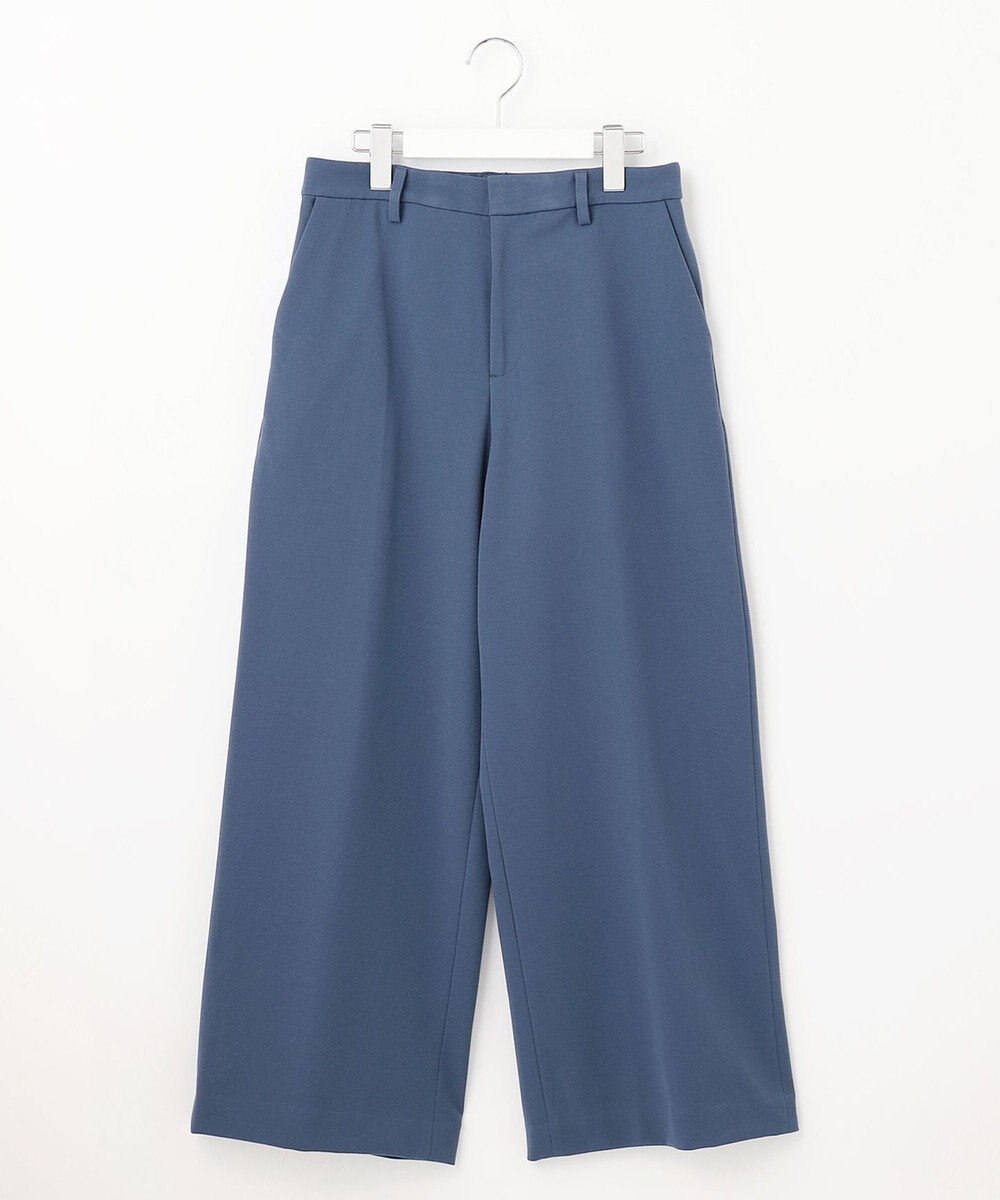 自由区 【裏起毛/撥水加工】TRギャバ ワイドクロップドパンツ 