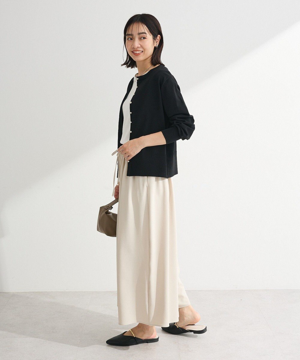 Green Parks イージーケアワイドガウチョパンツ 