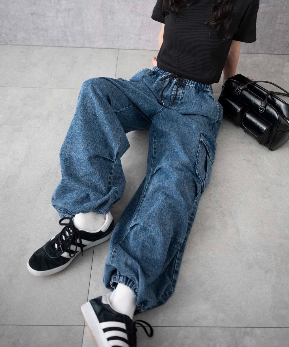 WEGO デニムパラシュートカーゴパンツ 