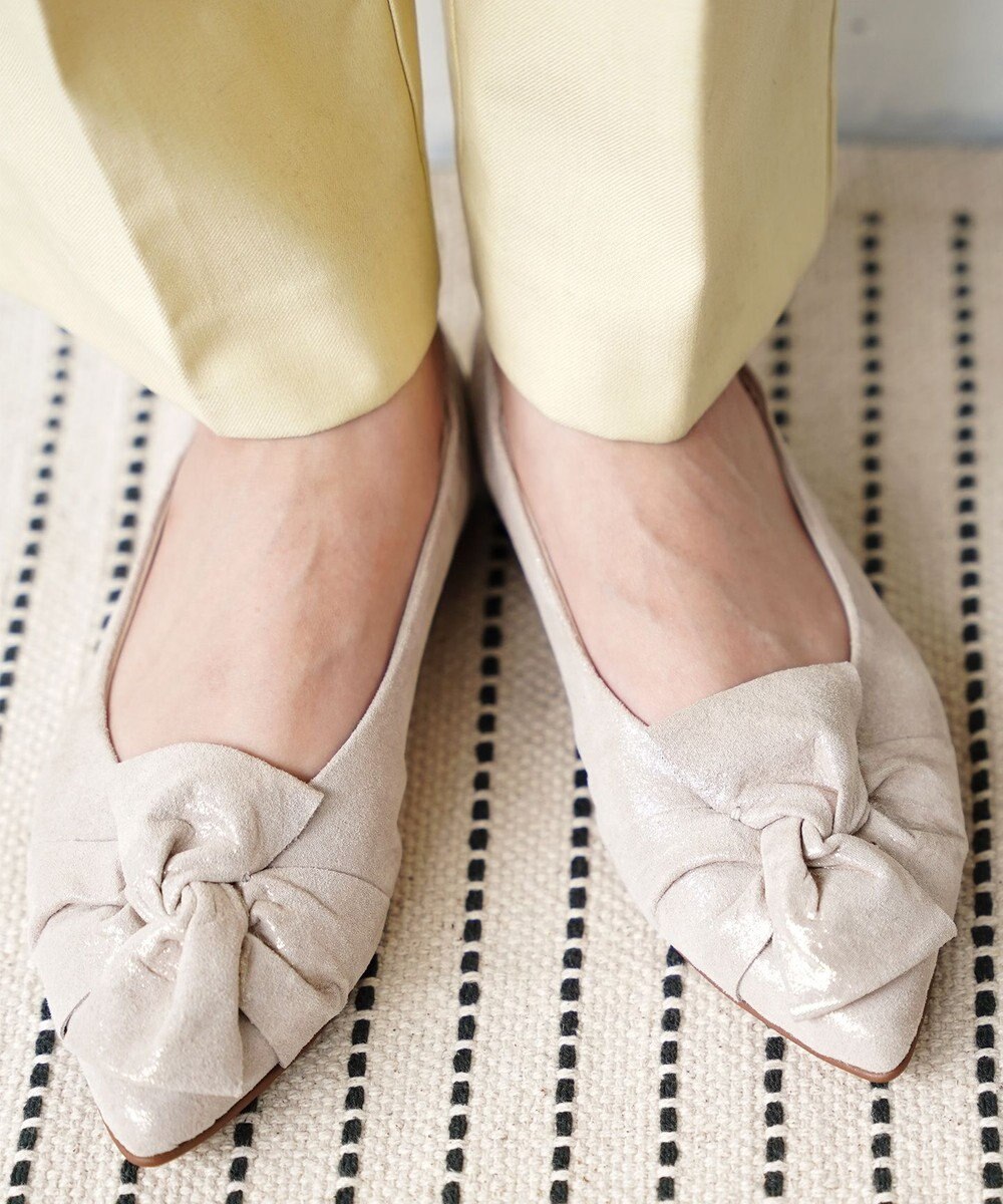 nouvelleRobe Oū 新色追加【本革・高反発】Butterfly knot ポインテッドトゥ パンプス 