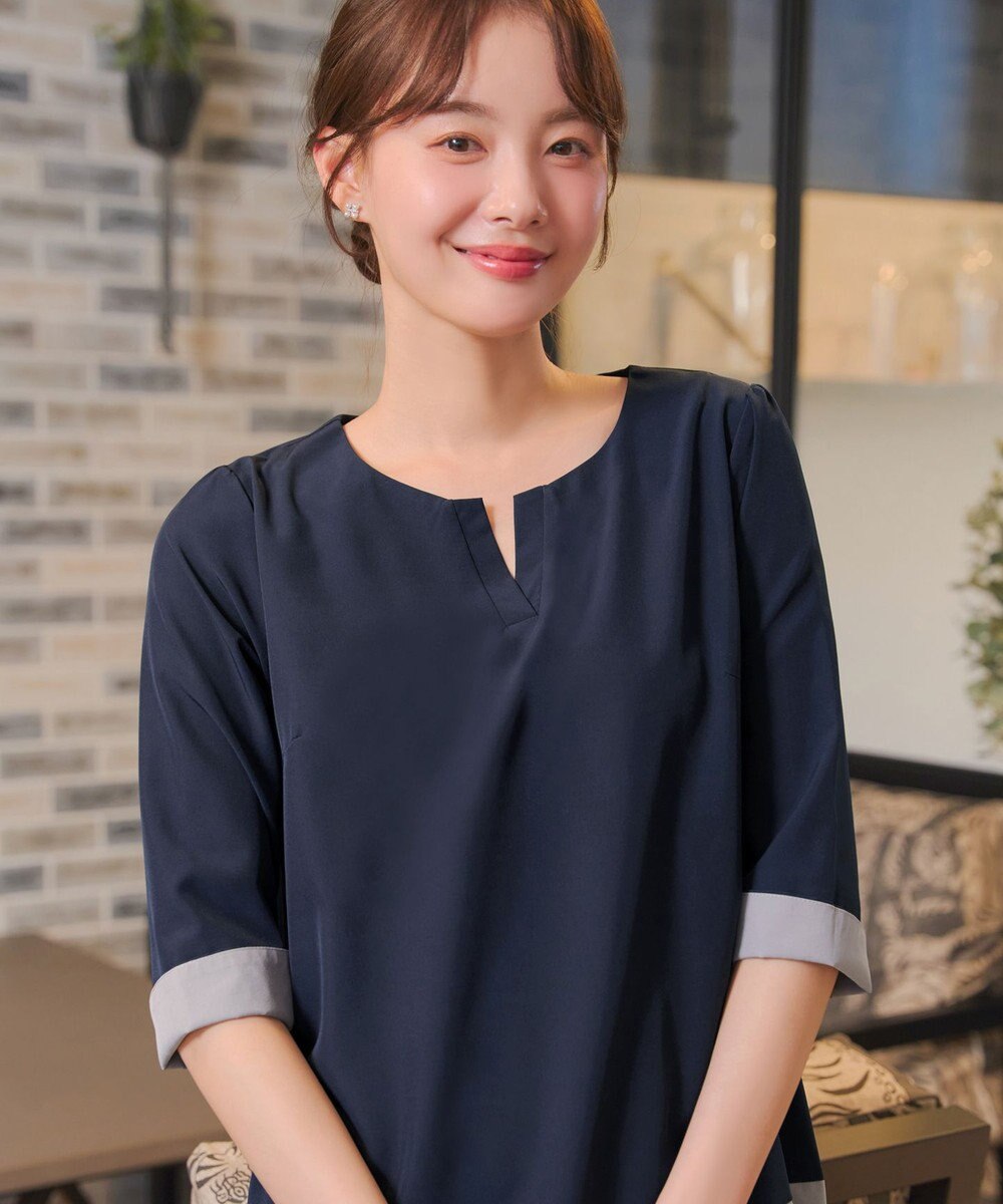 Tiaclasse L 【新色追加】バイカラーチュニック 