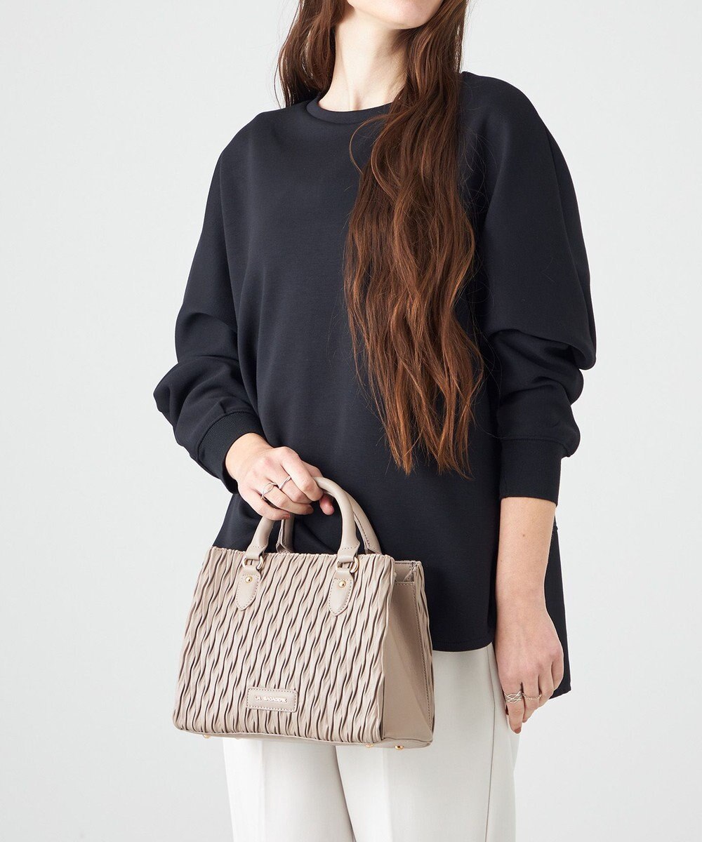 LA BAGAGERIE ランダムプリーツ2WAYハンドバッグ 