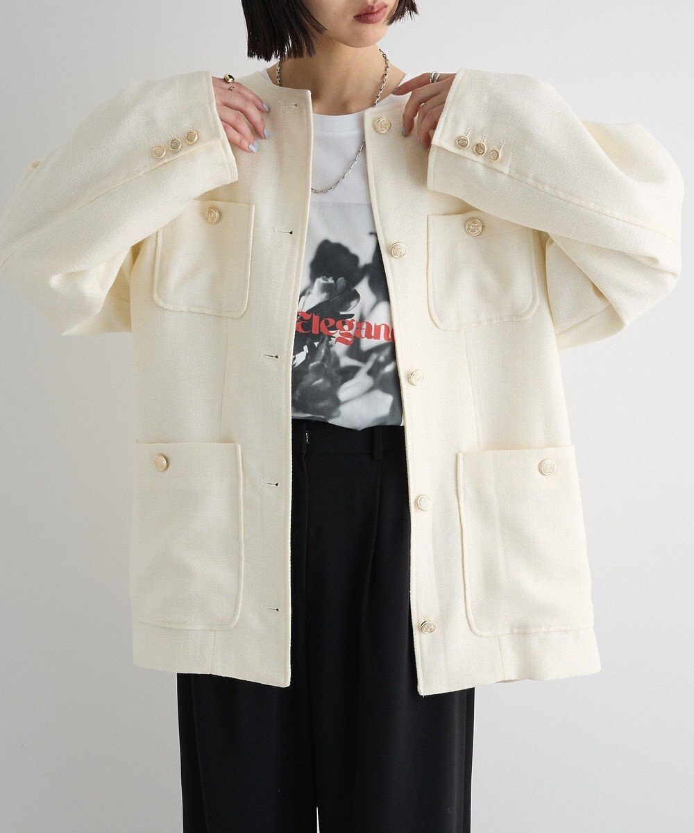 Green Parks ツィードミディ丈ジャケット 