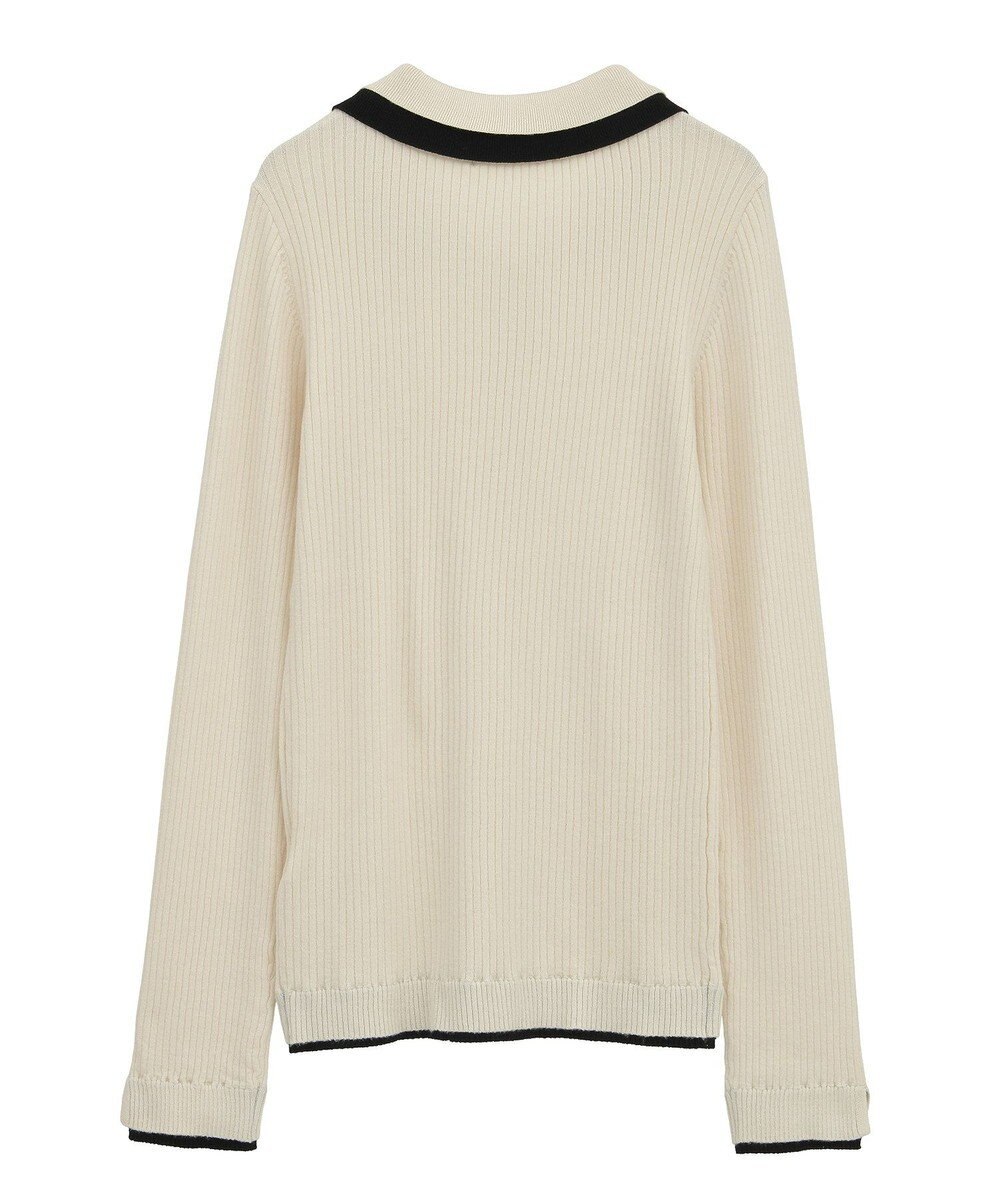 Green Parks 配色レイヤードポロリブニットカーディガン 