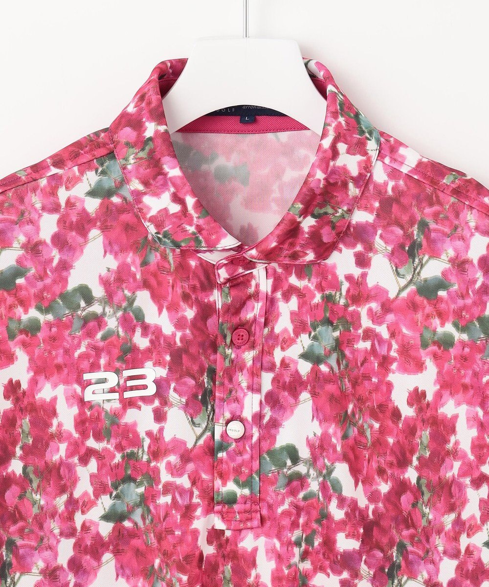 23区GOLF 【MEN】【接触冷感・UVケア・吸水速乾】ブーゲンビリア柄 ポロシャツ 