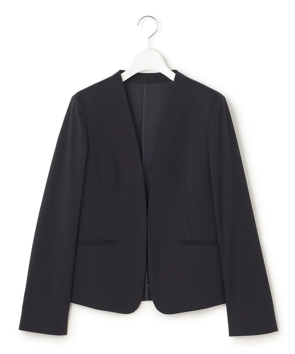 23区 S 【セットアップ対応/洗える】ストレッチポンチ ノーカラー ジャケット 