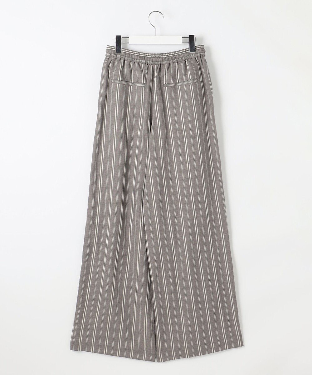 自由区 S 【カタログ掲載・セットアップ対応・洗える】リネンビスコースストライプドロスト パンツ 