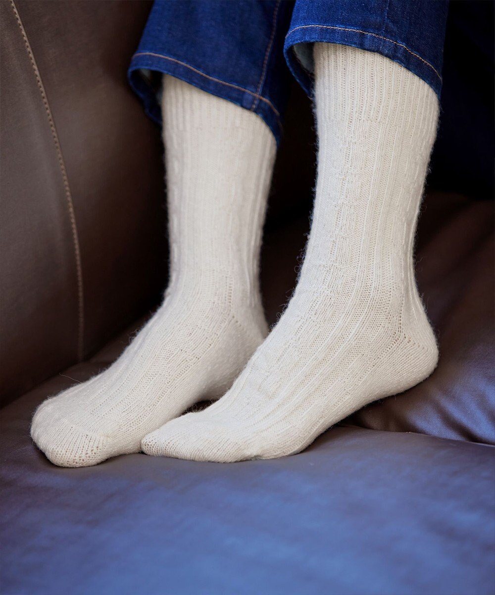Tiaclasse ケーブル柄編みソックス 