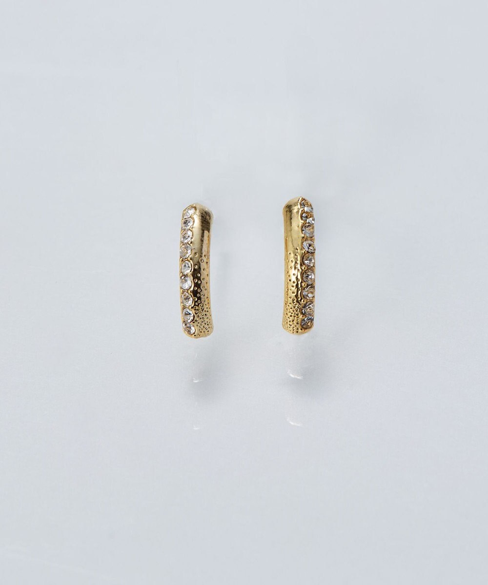 Phoebe 【金属アレルギー対応】テクスチャードスパークビジューピアス/ニッケルフリー ゴールド 