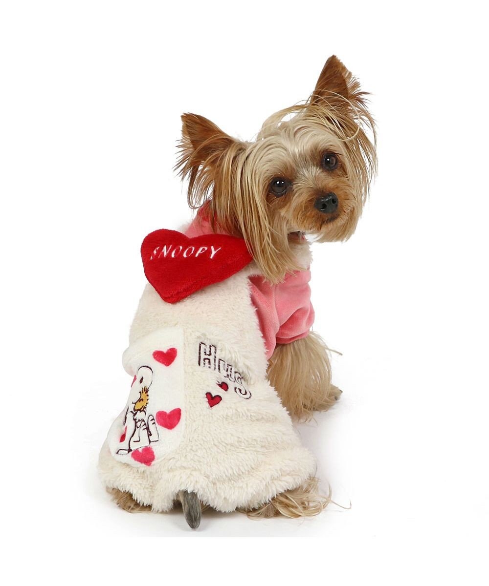 PET PARADISE スヌーピー ポケット付きつなぎ 《ハート柄》 小型犬 
