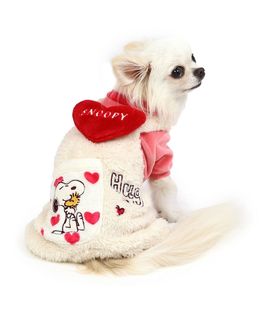 PET PARADISE スヌーピー ポケット付きつなぎ 《ハート柄》 小型犬 