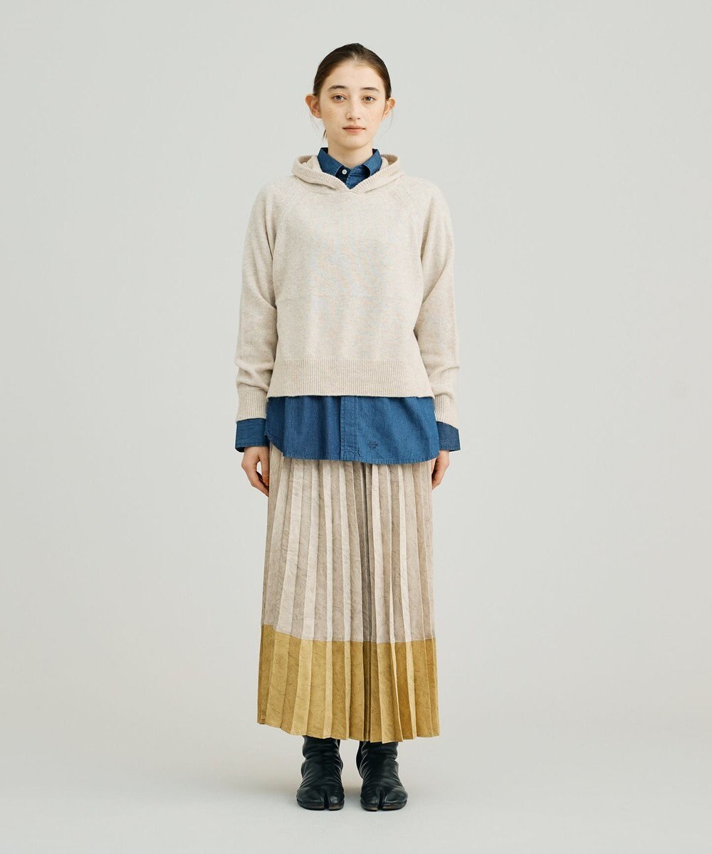 J.PRESS YORK STREET 【WOMEN】ウールカシミヤ フーディニット 