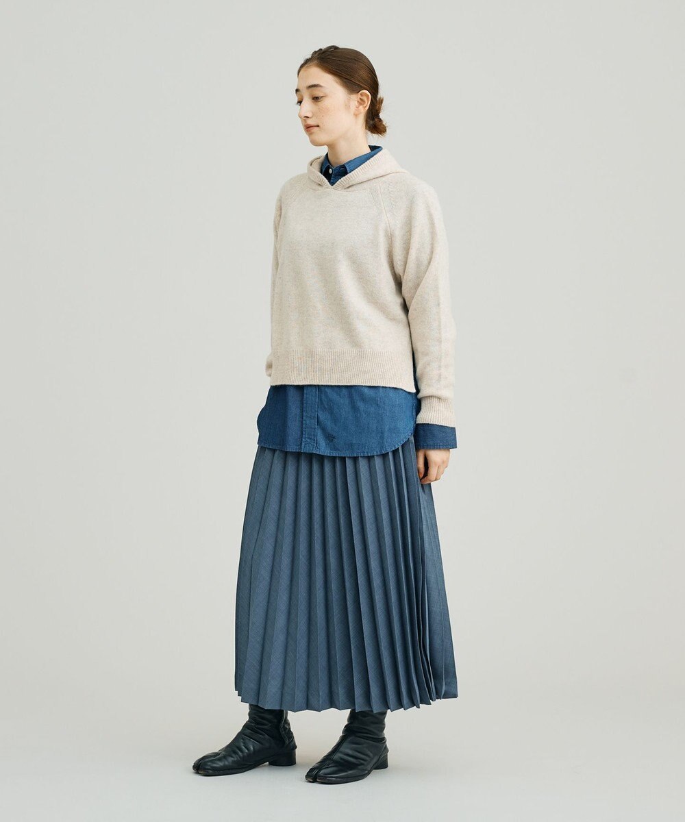 J.PRESS YORK STREET 【WOMEN】ウールカシミヤ フーディニット 