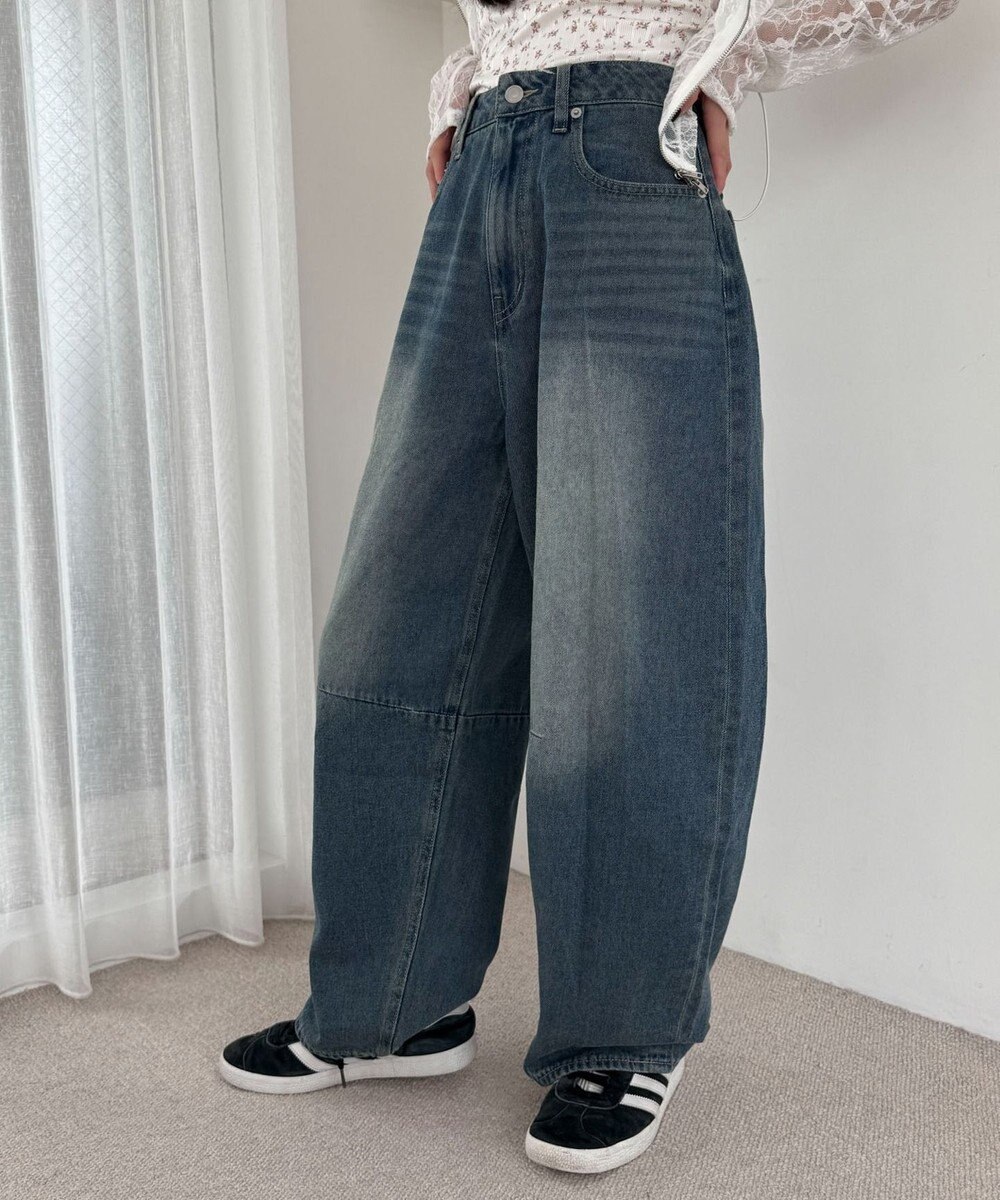 WEGO サマーデニムバレルレッグパンツ 