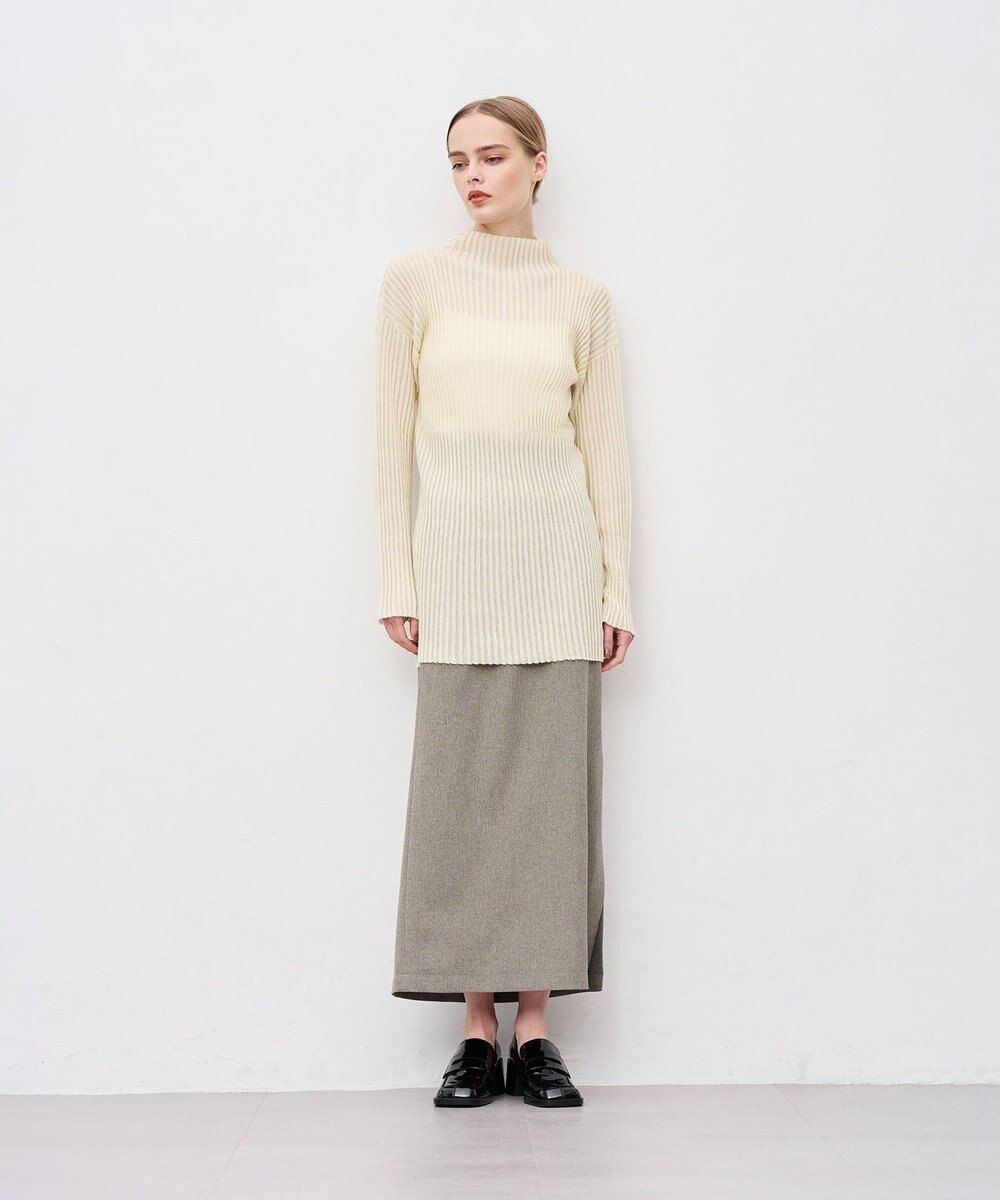 uncrave ウォッシャブルウールライクツイル Iラインスカート 