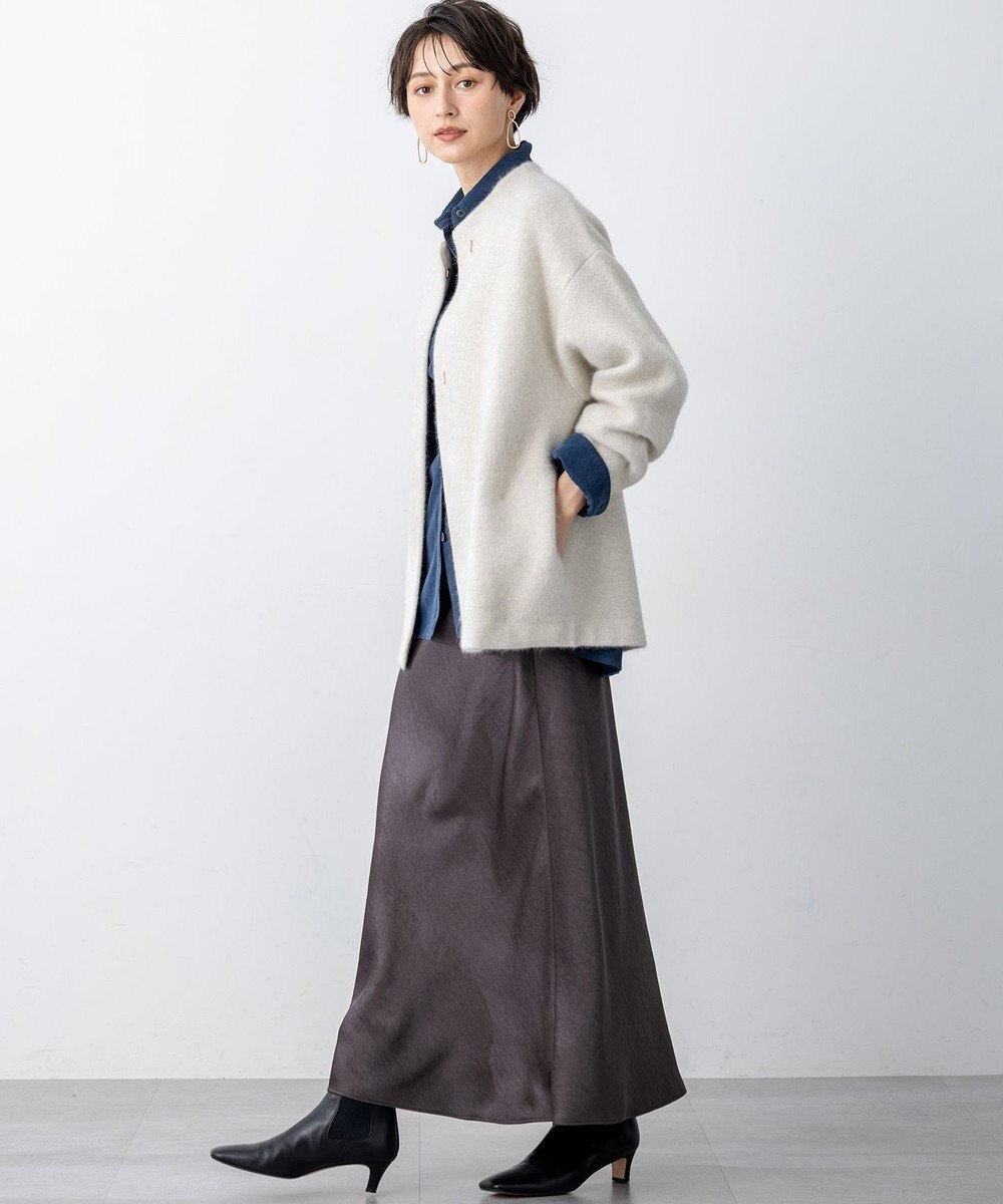 23区 S 【見上愛さん着用】ラクーンブレンドダブルフェイス ニット アウター 