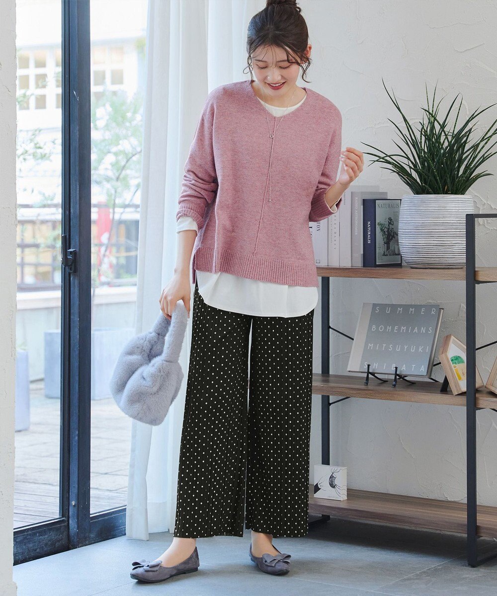 Tiaclasse 裏起毛ボックスプリーツパンツ 