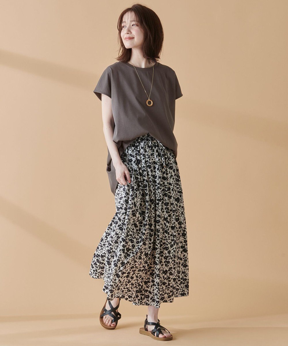 ANY L 【吸水速乾/シワになりにくい/アンチピリング】バックフレアフレンチスリーブカットソー 