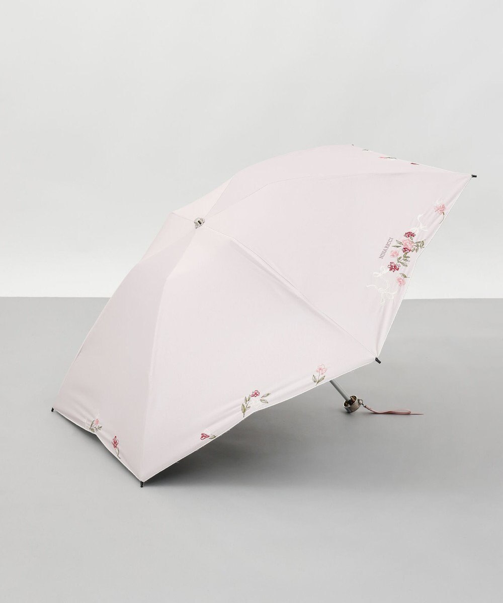 AURORA NINA RICCI（ニナリッチ）花柄刺繍晴雨兼用パラソル（折りたたみ傘） 