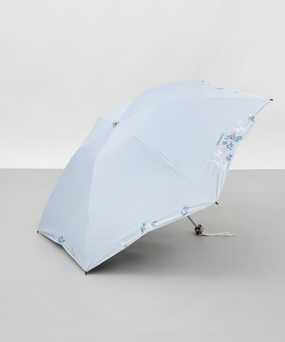 AURORA NINA RICCI（ニナリッチ）花柄刺繍晴雨兼用パラソル（折りたたみ傘） 