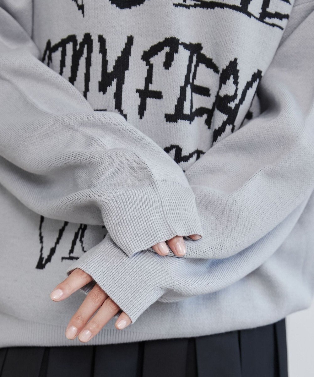 WEGO グラフィックニットBIGプルオーバー 