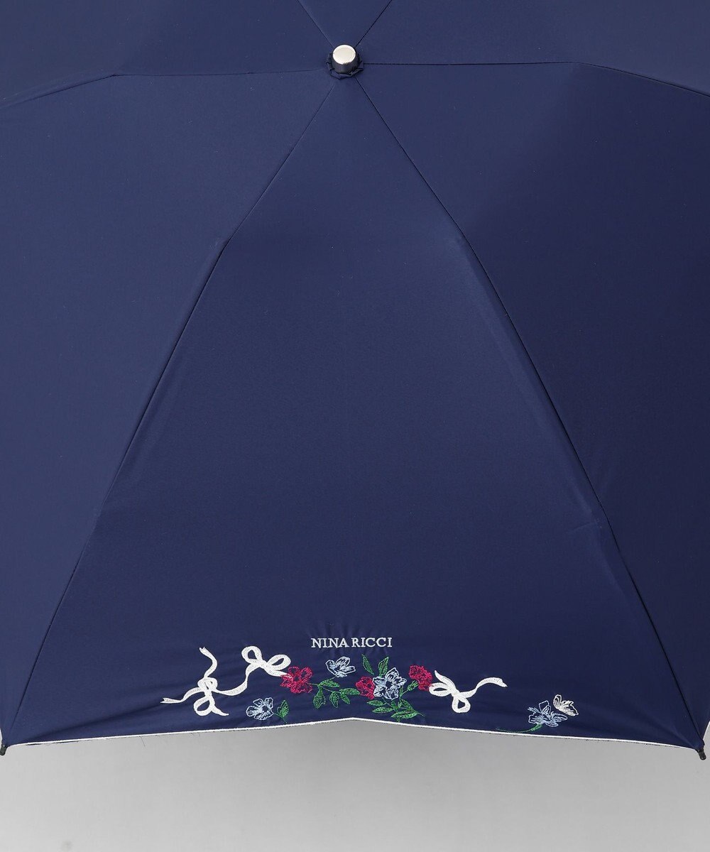 AURORA NINA RICCI（ニナリッチ）花柄刺繍晴雨兼用パラソル（折りたたみ傘） 