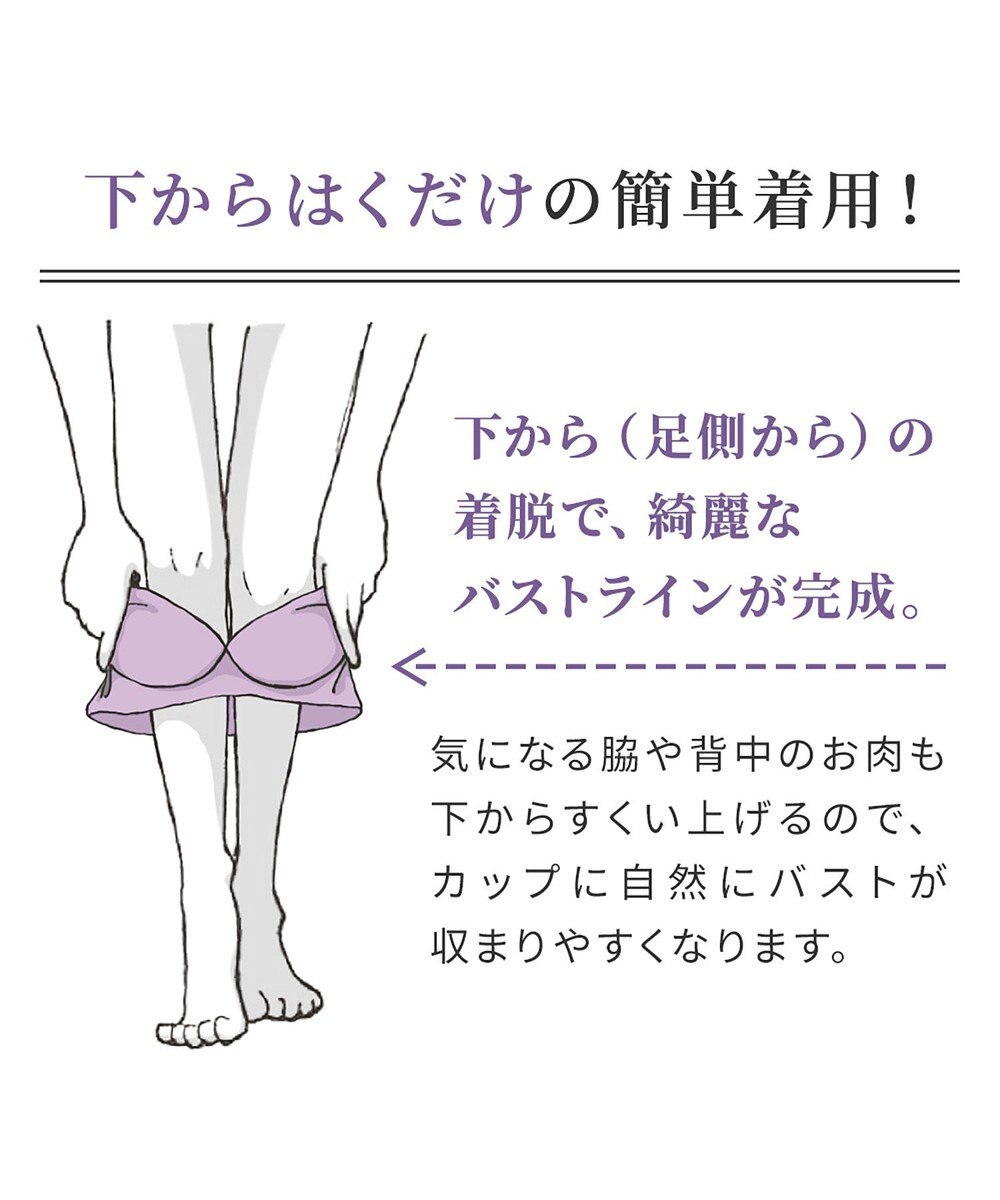 BRADELIS New York 【BRADELIS NewYork peace】綿混ハイブリッド・デイリーハートカップブラ24 バストを脇からしっかり包みホールドするノンワイヤー補正ブラ 