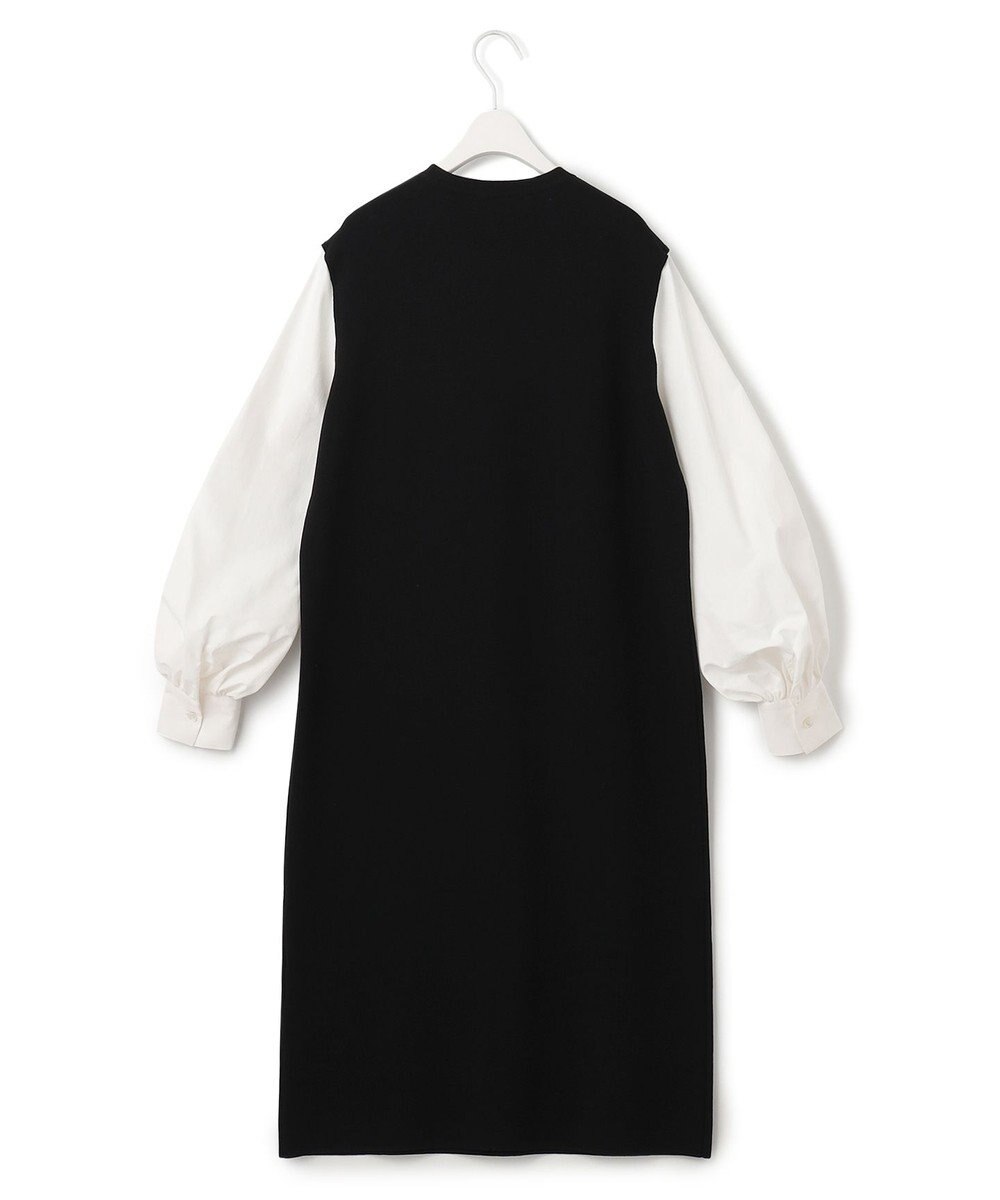 ICB 【洗える】クロスコンビ シャツドッキング ニットワンピース 