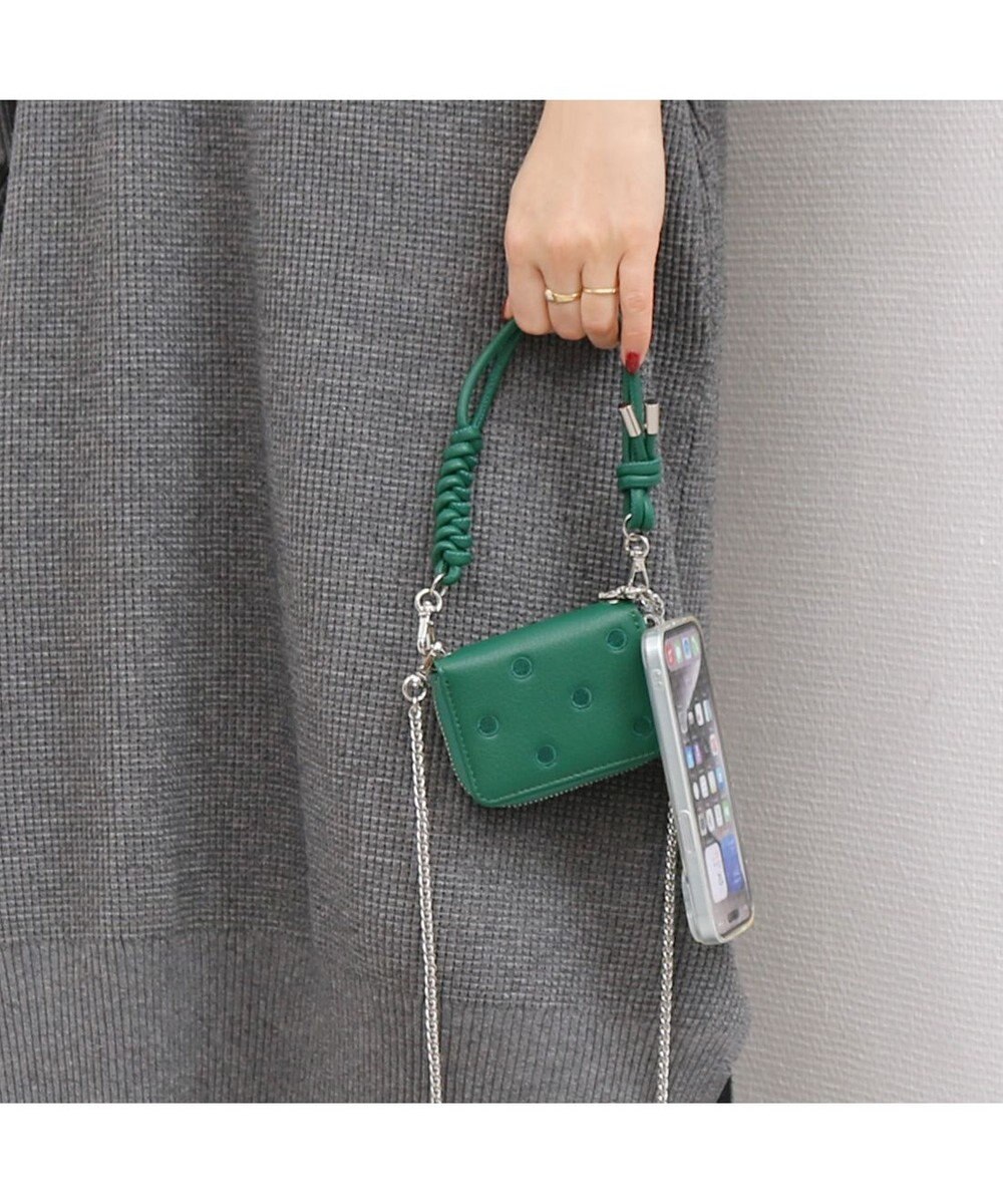 UNBILLION ペルケ perche / ドット刺繍ジャバラチャームウォレットショルダー 