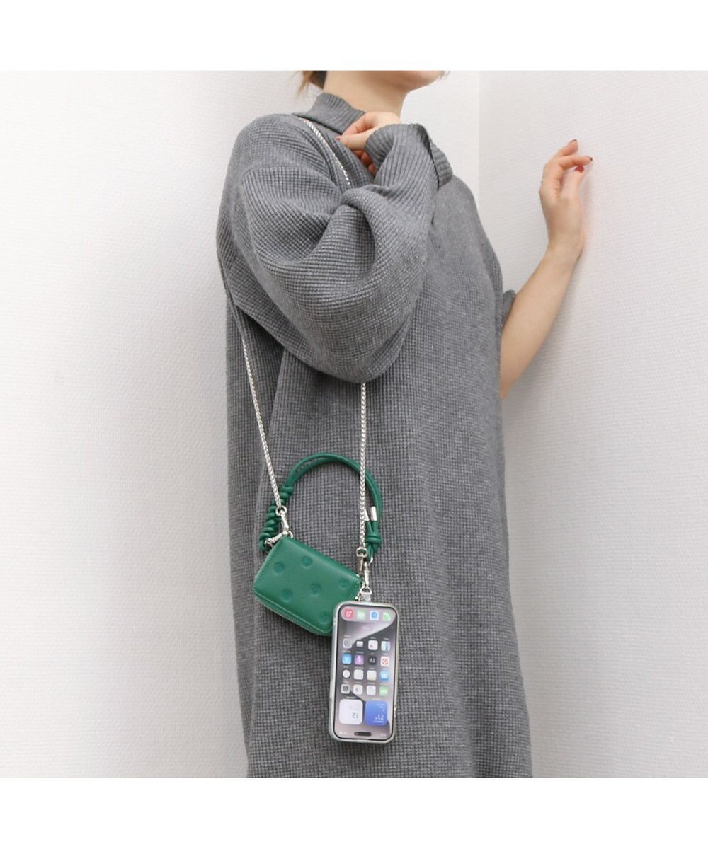 UNBILLION ペルケ perche / ドット刺繍ジャバラチャームウォレットショルダー 