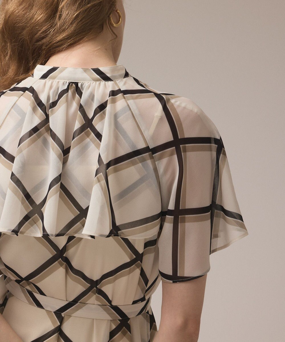 GRACE CONTINENTAL チェックプリントプリーツワンピース 