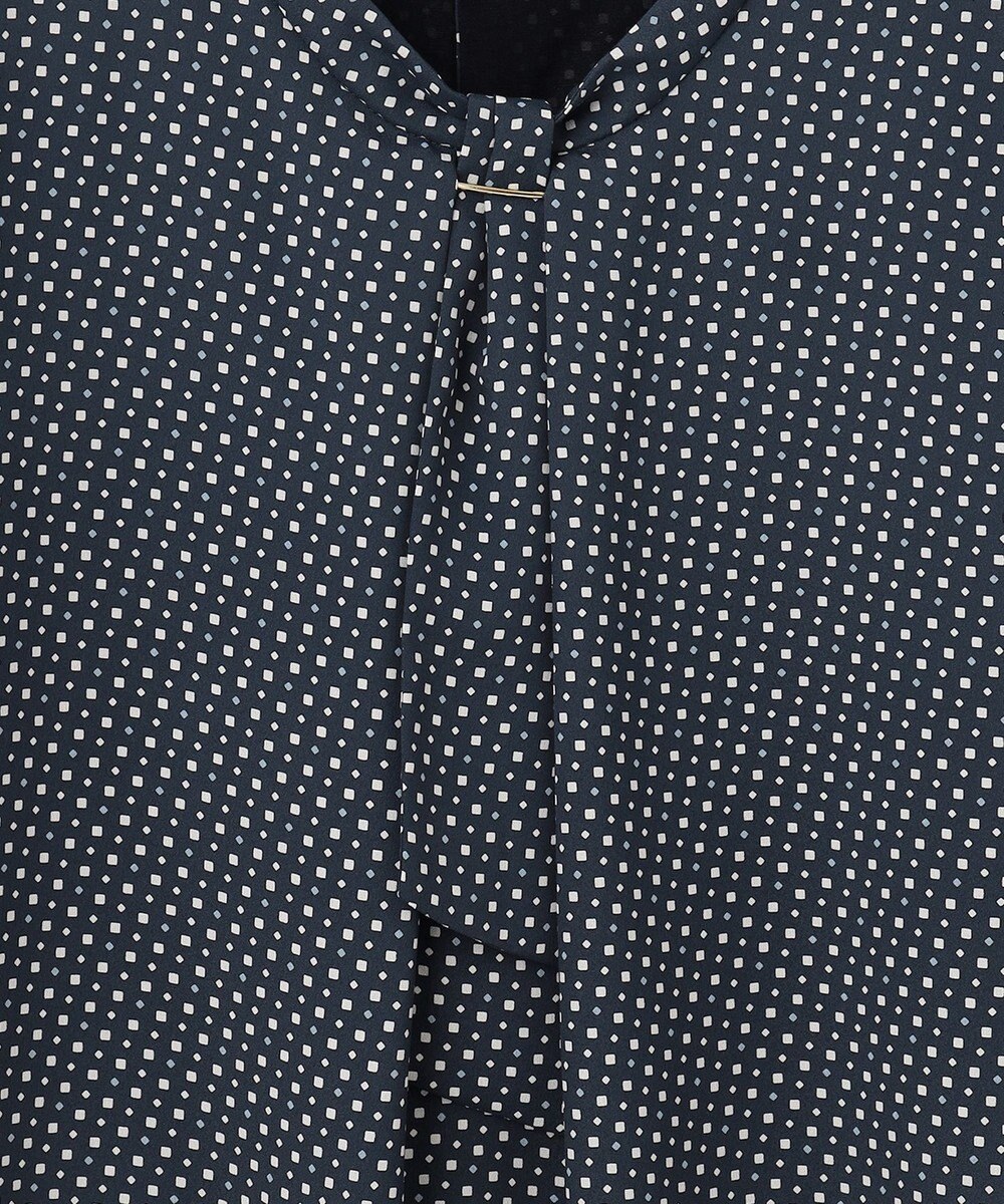 J.PRESS LADIES L 幾何プリント ボウタイ カットソー 