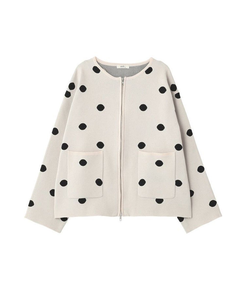 earth music&ecology 【予約】ダブルジップドットカーディガン 