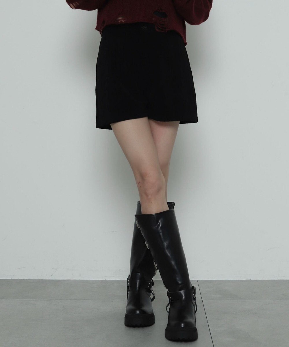 WEGO ジャガードハイウエストタイトショートパンツ 