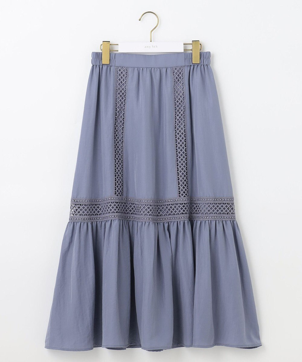 ANY SIS 【洗える】レースポイントティアード スカート 