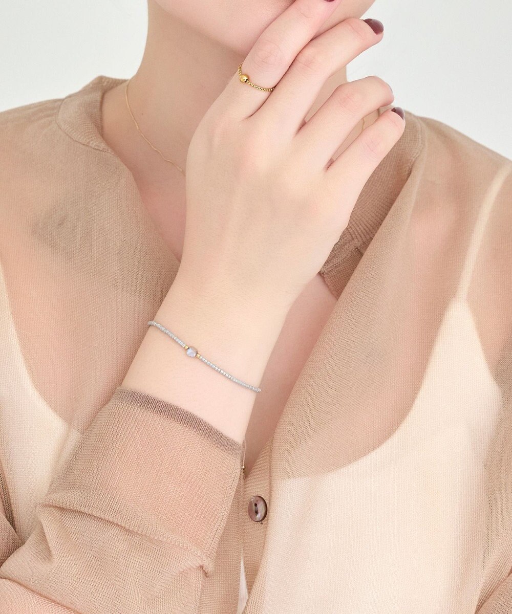 Phoebe ストーンコードブレスレット　グレー/天然石 