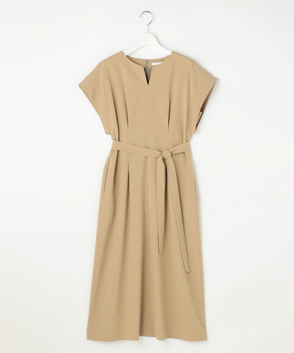 自由区 【ベルト付き】ウーステッドライク ワンピース 