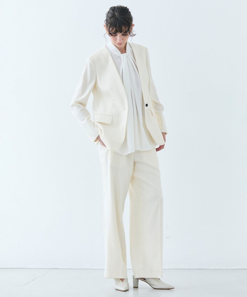 BEIGE， 【洗える】CAROLE / リネンライクフルレングスワイドパンツ 